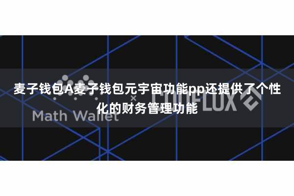 麦子钱包A麦子钱包元宇宙功能pp还提供了个性化的财务管理功能